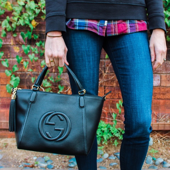 🍃Host Pick🍃Gucci Soho Leather Top Handle Bag Blk - Picture 5 of 9